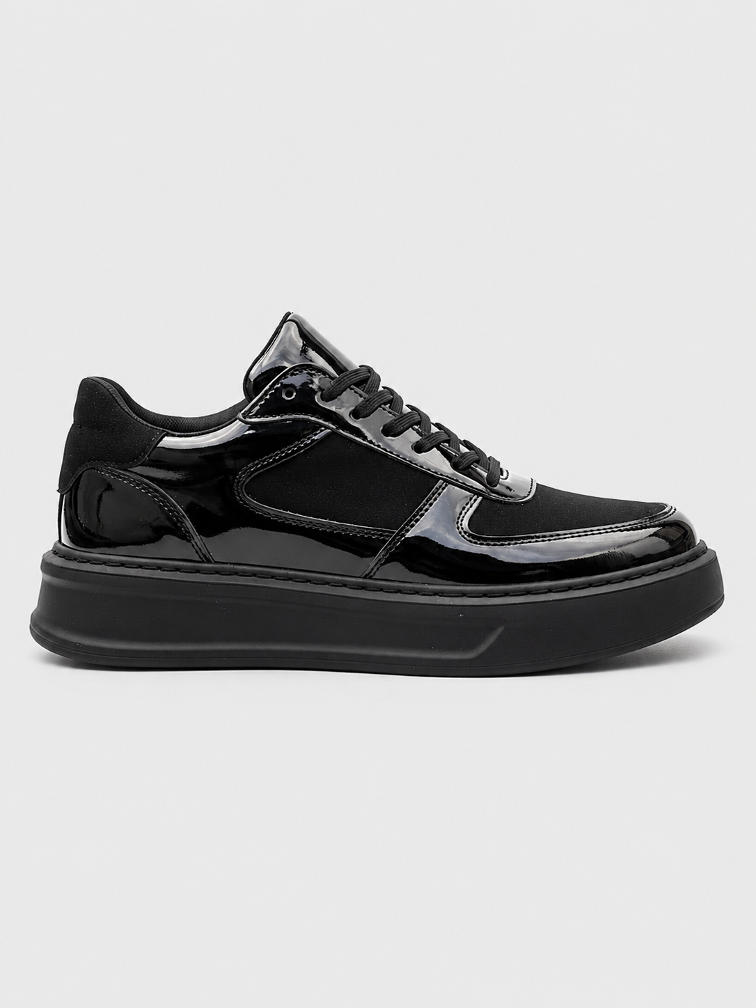 Apollo Moda Men's Artemis Shadow glossy black chunky sneaker, main product photo