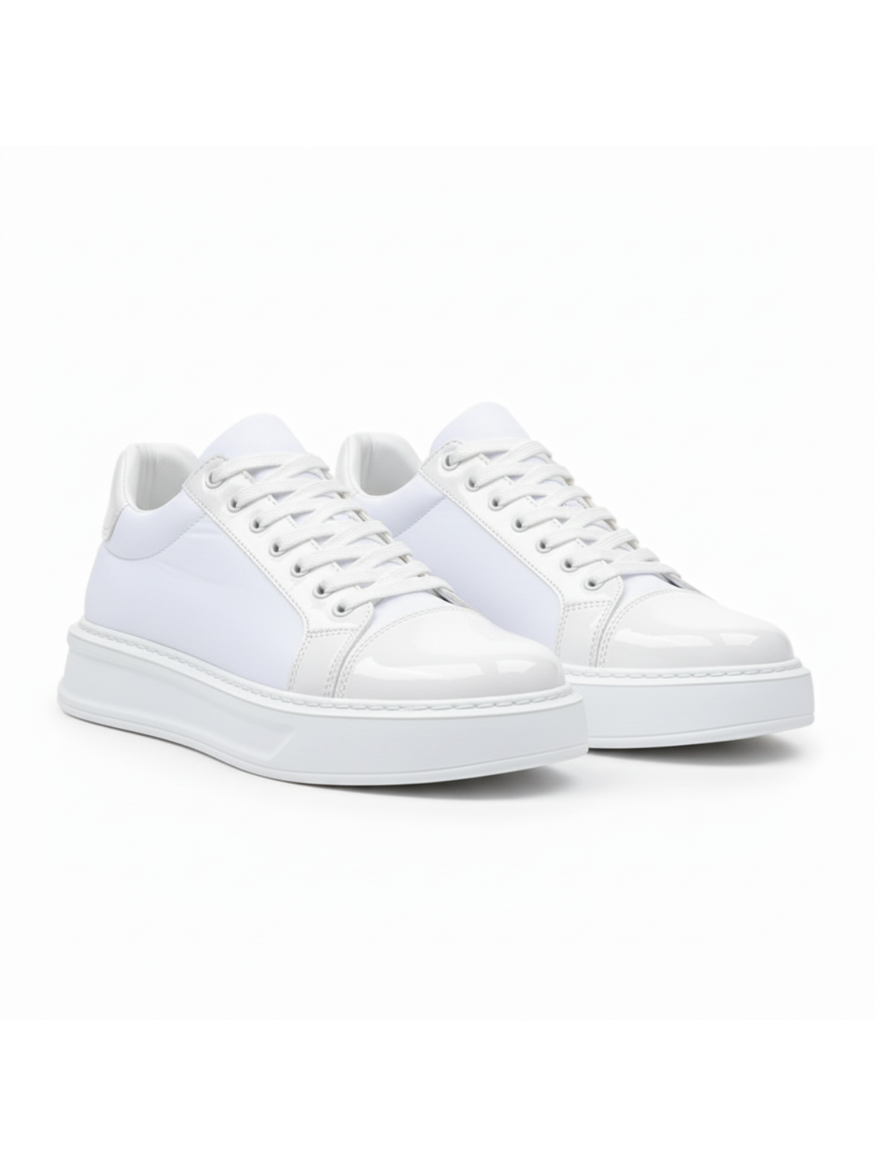 Titan Arctic all-white chunky sneaker by Apollo Moda, third angle