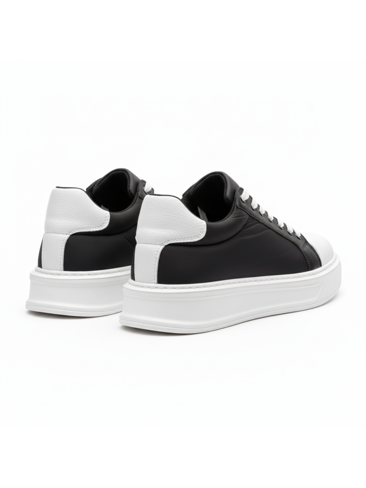Apollo Moda men's Titan Frost black and white lace-up sneaker, fourth angle