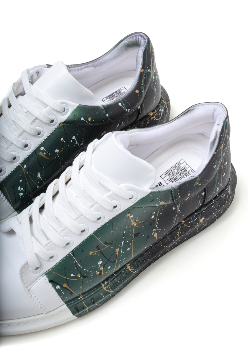 Men's Urban Pulse Rhythm Shift white, green and black sneaker by Apollo Moda, seventh angle