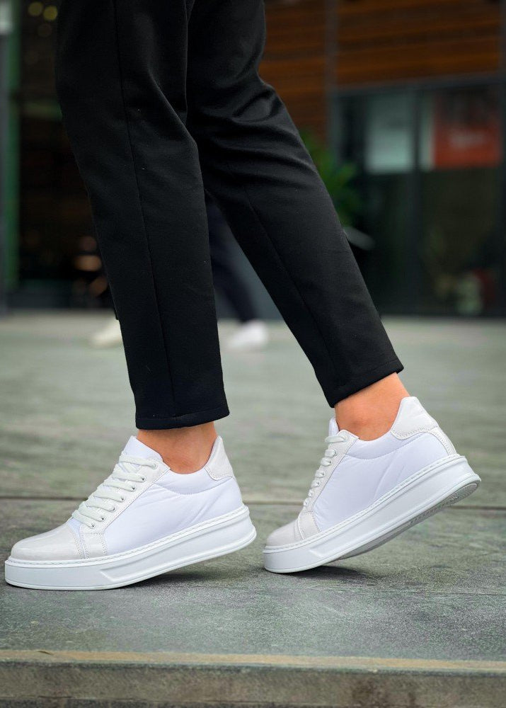 Titan Arctic white chunky casual sneaker by Apollo Moda, sixth angle