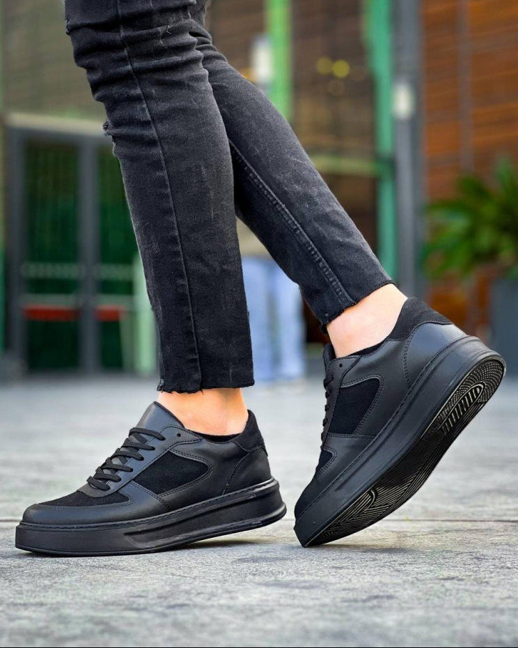 Men's Artemis Eclipse all-black casual sneaker by Apollo Moda, fifth angle