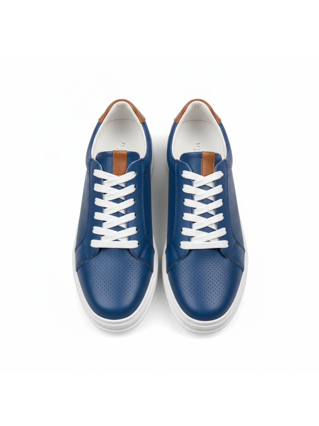 Arion Azure blue leather casual sneaker with white sole by Apollo Moda, fourth angle