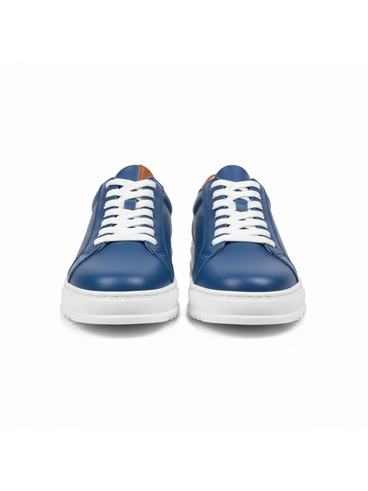 Apollo Moda men's Arion Azure blue leather low-top sneaker, fifth angle