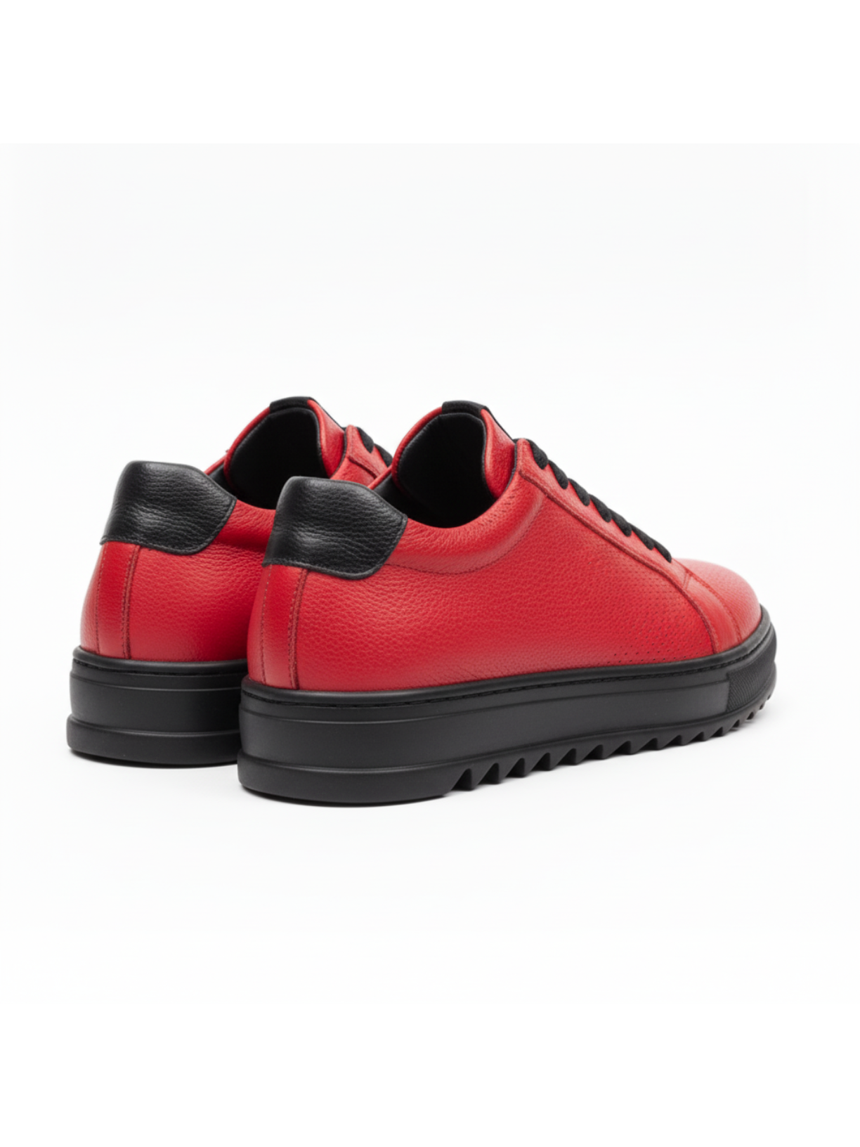 Arion Flame red and black leather casual sneaker by Apollo Moda, fourth angle