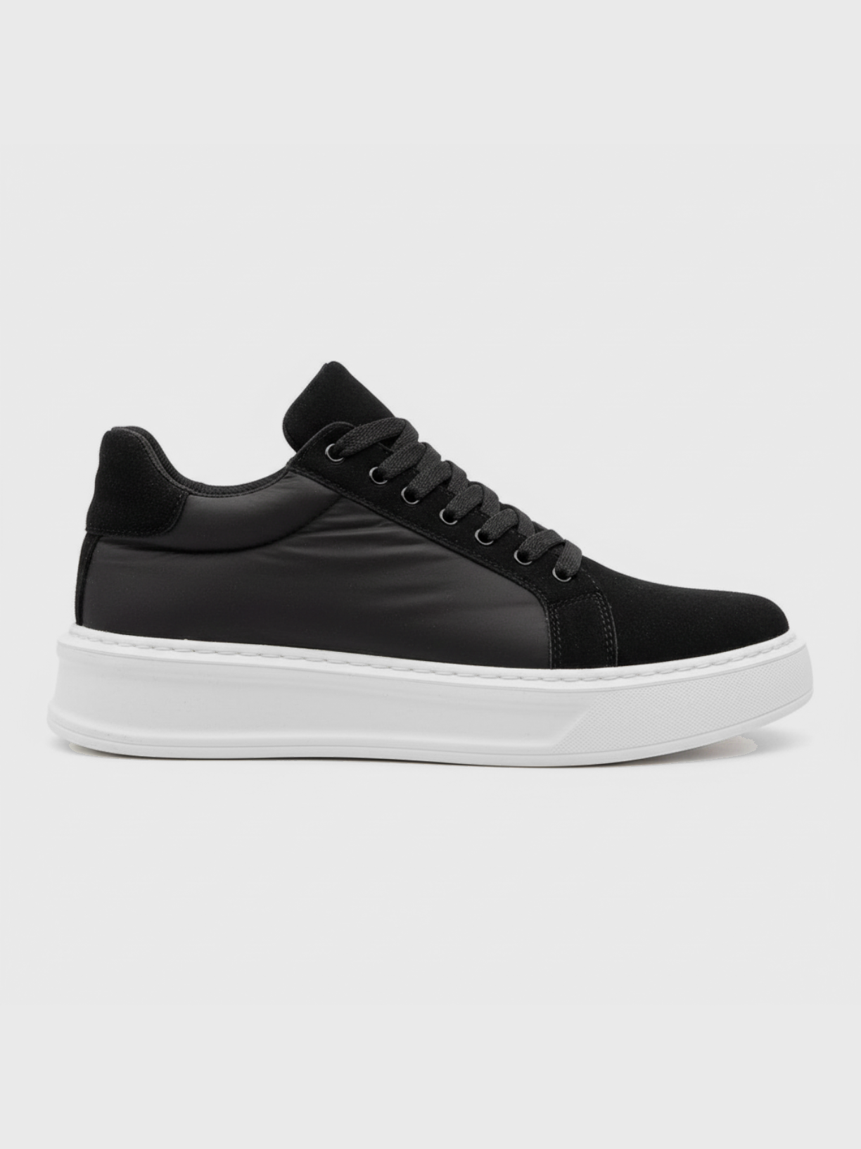 Apollo Moda Men's Genesis Shadow black and white casual sneaker with white sole, main product photo