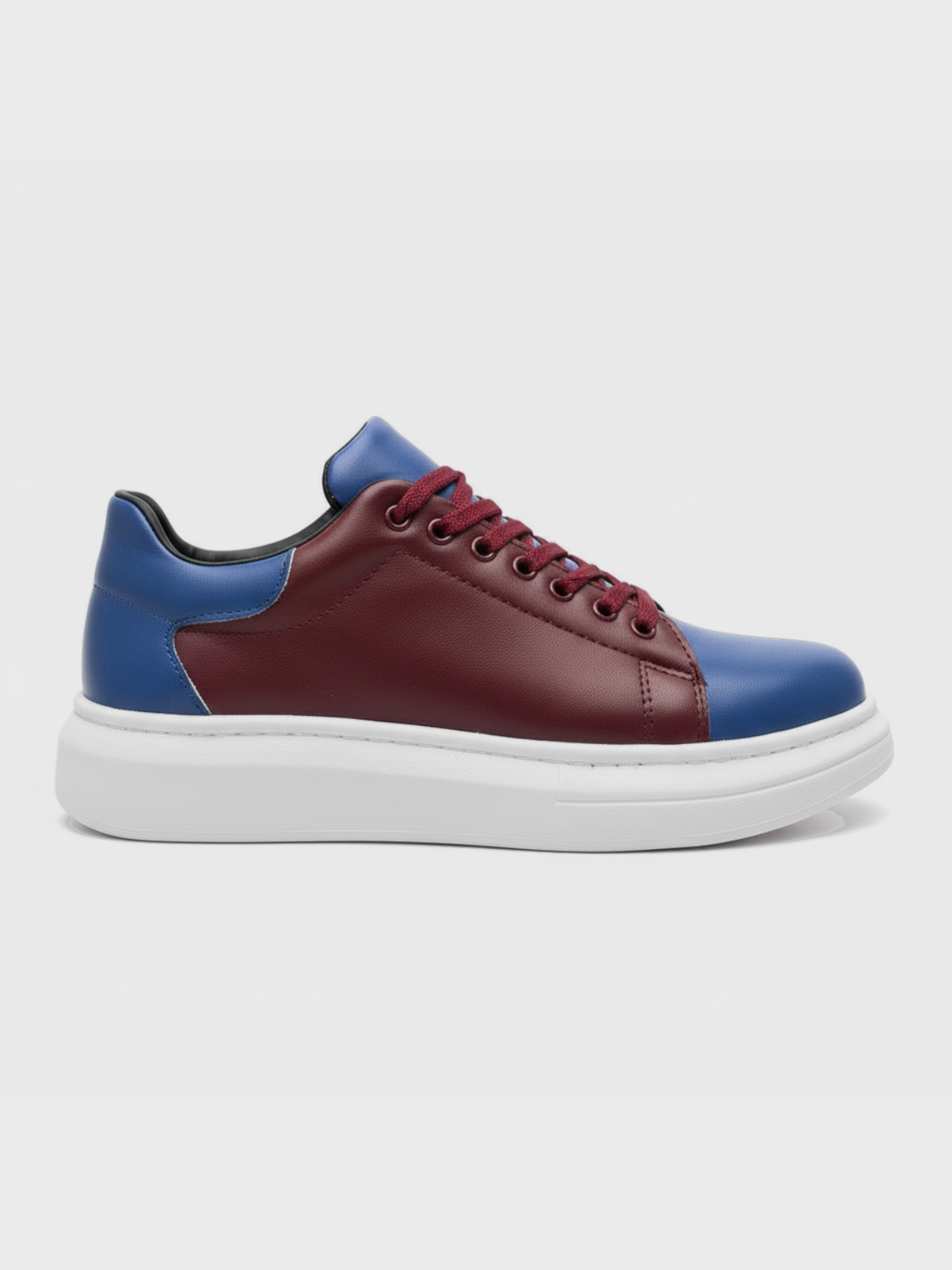 Apollo Moda Men's Luna Bordeaux burgundy and navy colorblock sneaker, main product photo