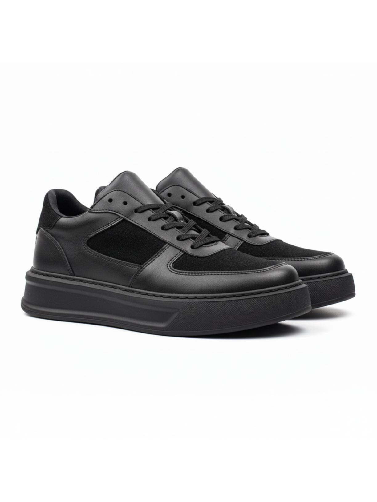 Artemis Eclipse all-black chunky streetwear sneaker by Apollo Moda, third angle