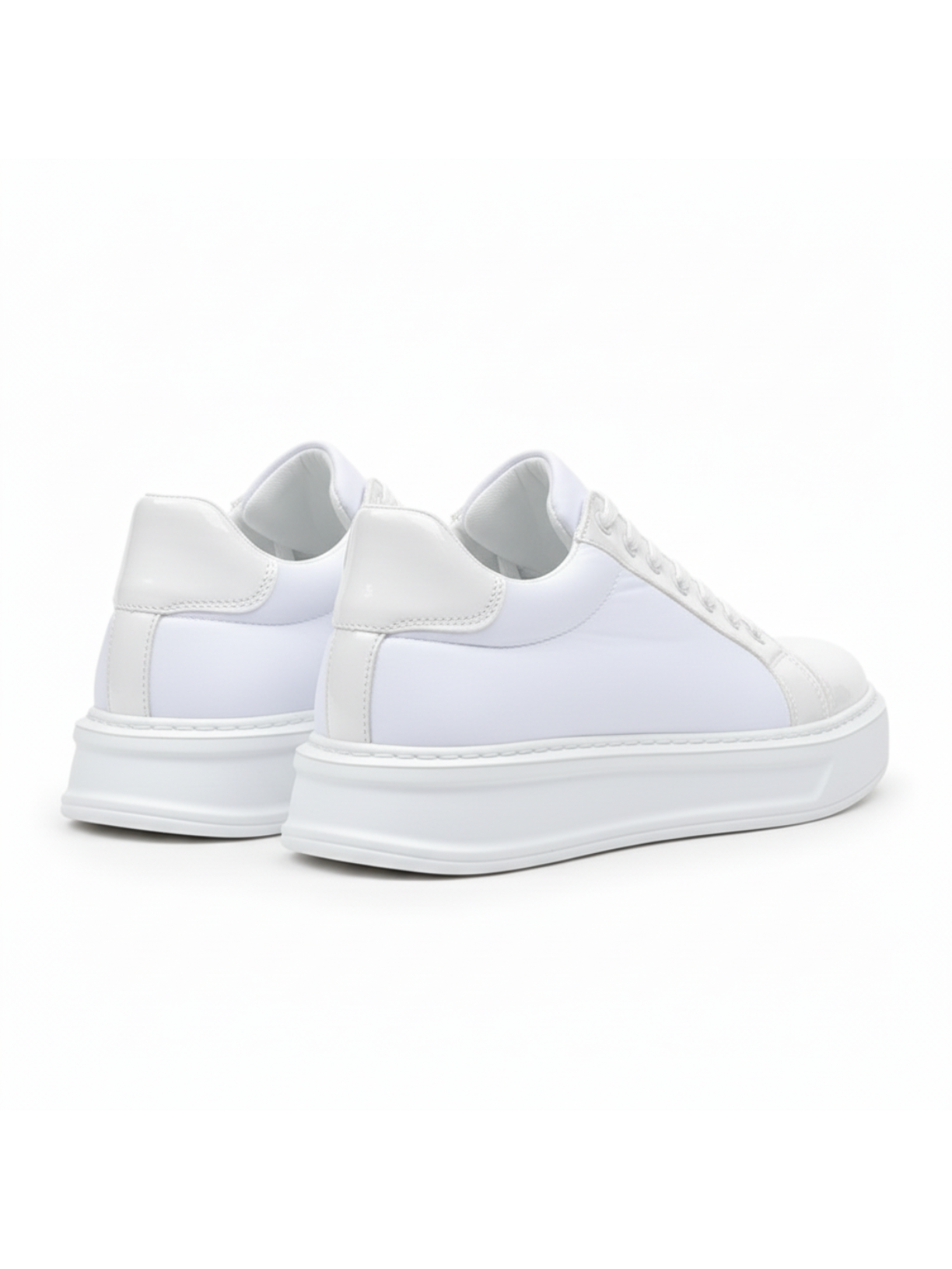 Apollo Moda men's Titan Arctic white lace-up sneaker with chunky sole, fourth angle