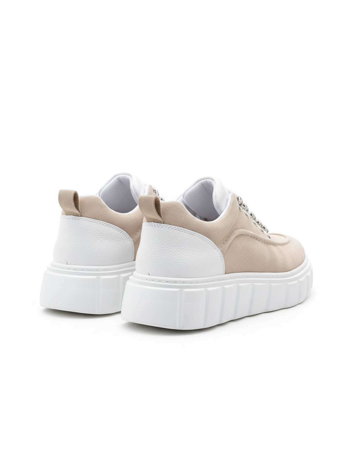Apollo Moda men's Vega Ivory beige and white chunky sneaker, fourth angle