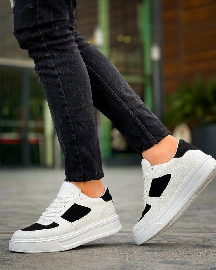 Men's Artemis Orion white and black lightweight sneaker by Apollo Moda, fifth angle