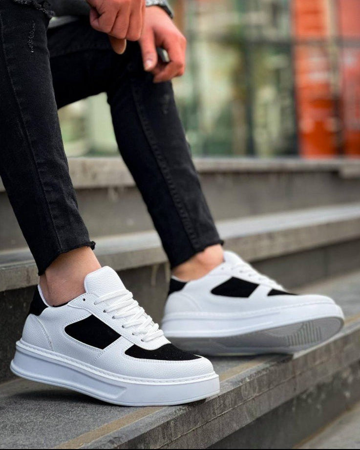 Artemis Orion black and white casual walking sneaker by Apollo Moda, sixth angle