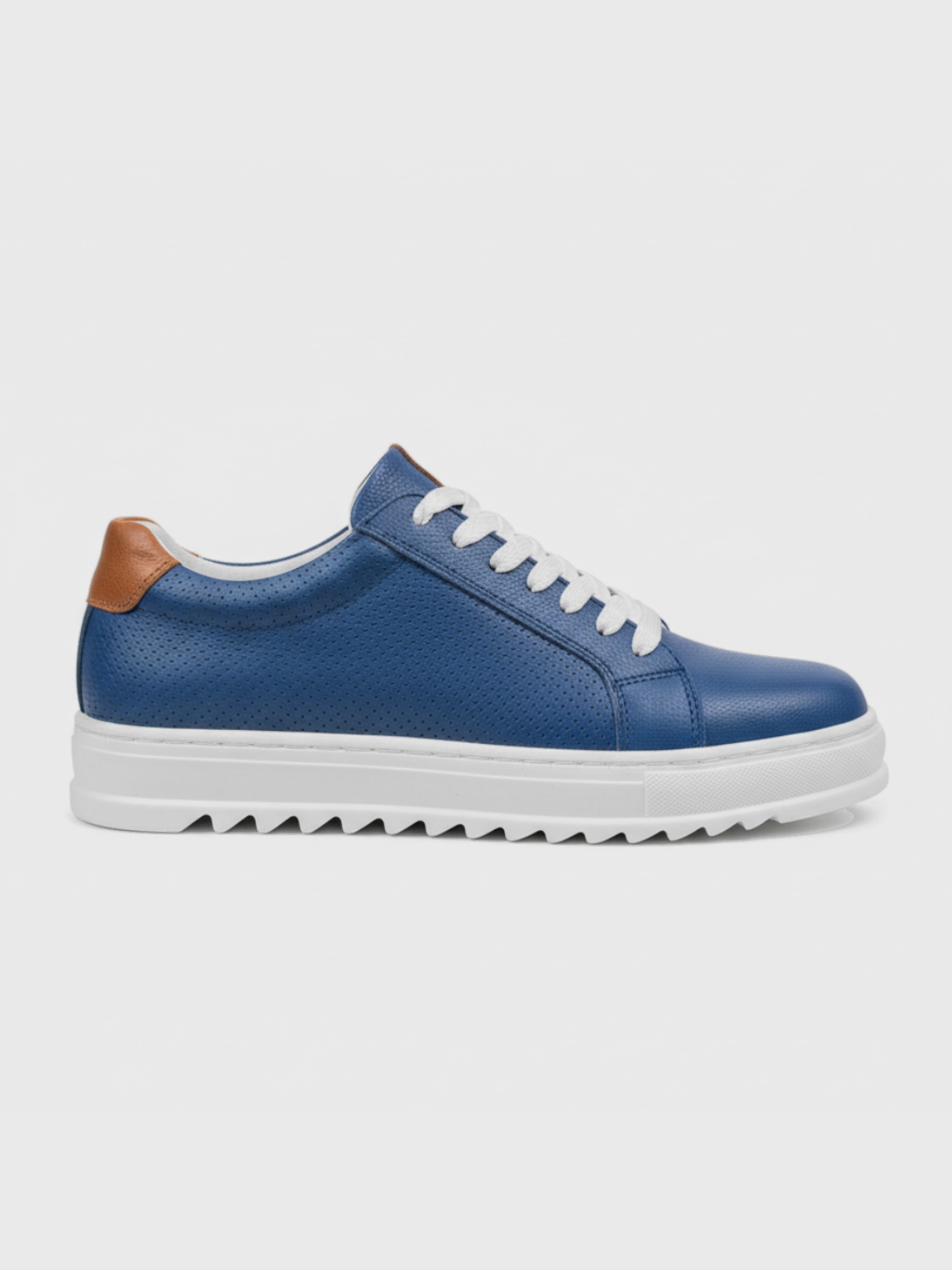 Apollo Moda Men's Arion Azure blue leather low-top sneaker, main product photo