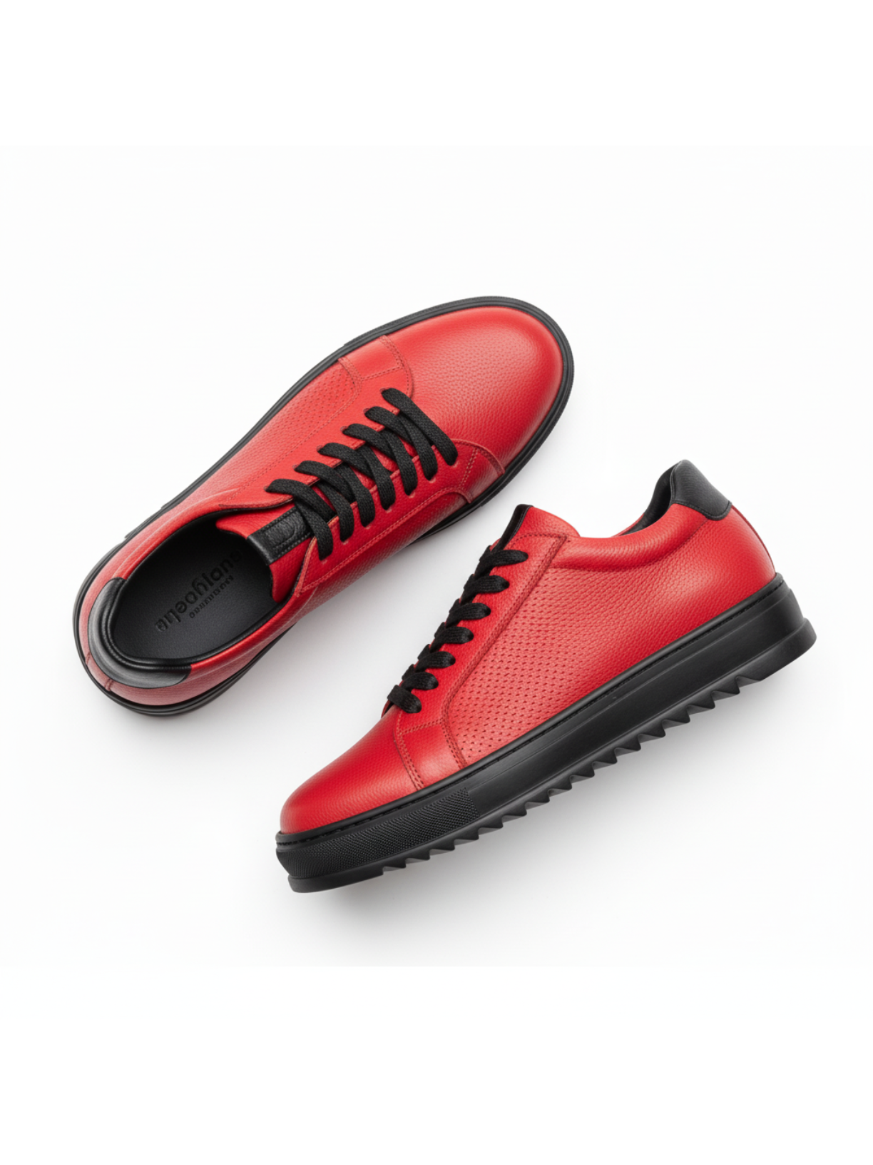 Apollo Moda men's Arion Flame red leather low-top sneaker, fifth angle