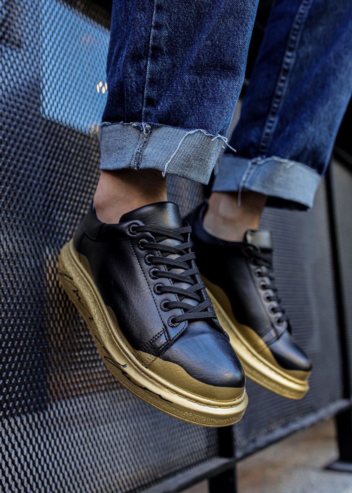Ember Glow hand-painted custom sneaker by Apollo Moda, second angle
