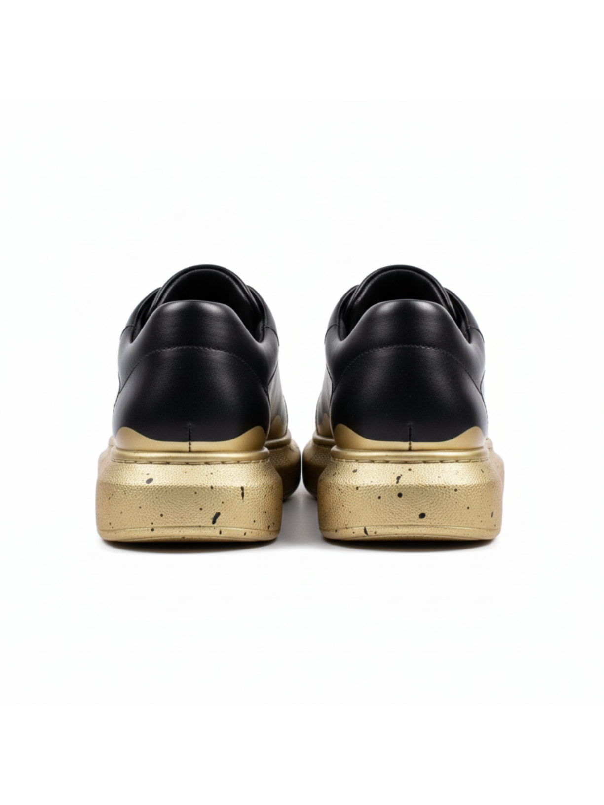 Ember Glow black and gold hand-painted sneaker by Apollo Moda, fifth angle