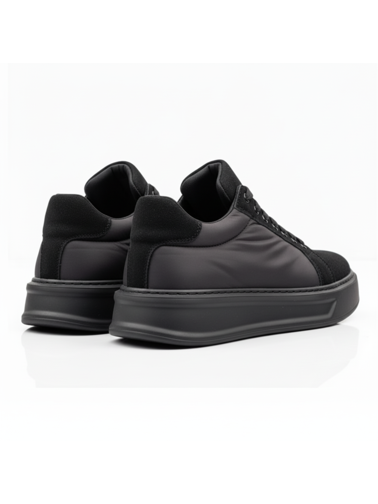 Genesis Axel black and white casual sneaker by Apollo Moda, fourth angle