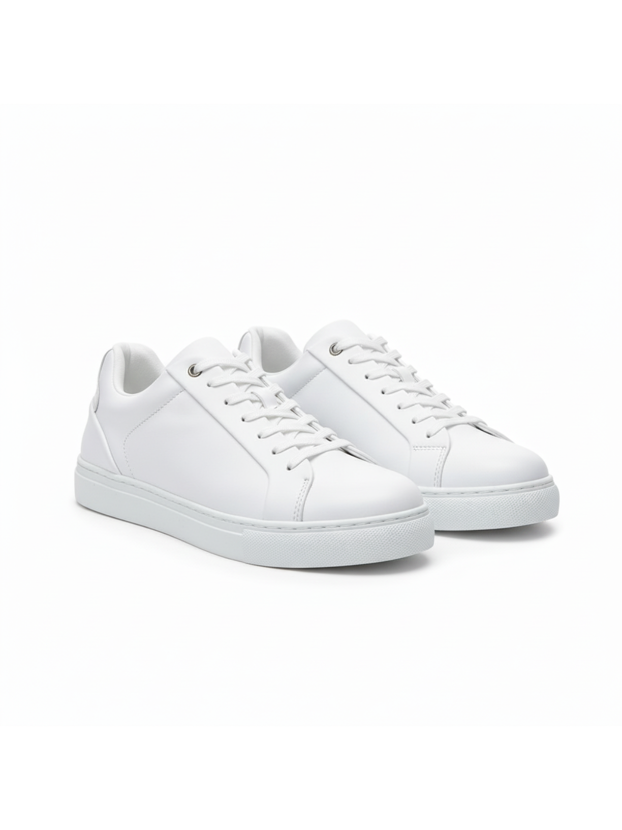 Men's Orion Cloud by Apollo Moda, white low-top lace-up sneaker with slim sole, third angle