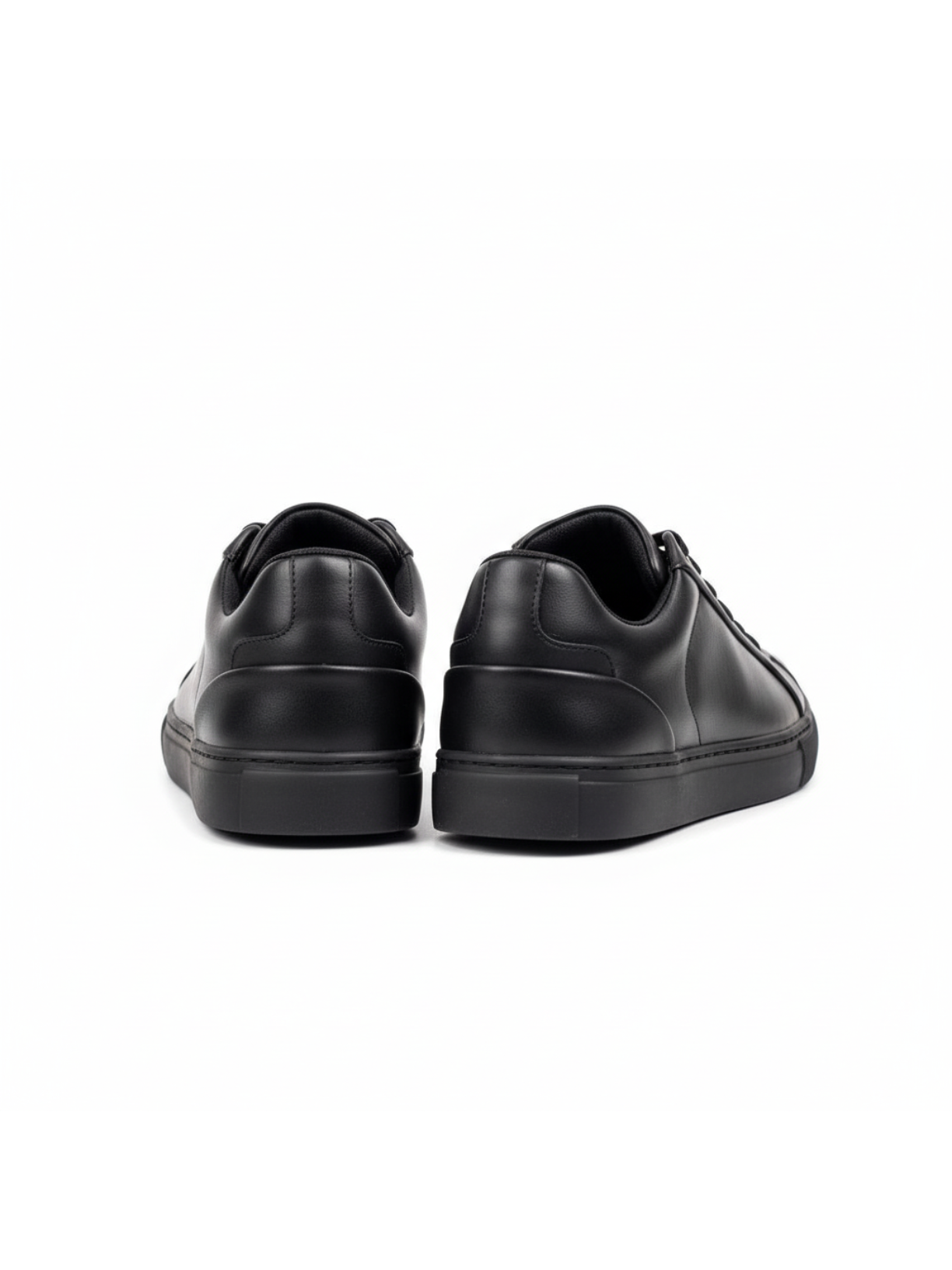 Men's Orion Shadow by Apollo Moda, all-black minimalist lace-up sneaker, third angle