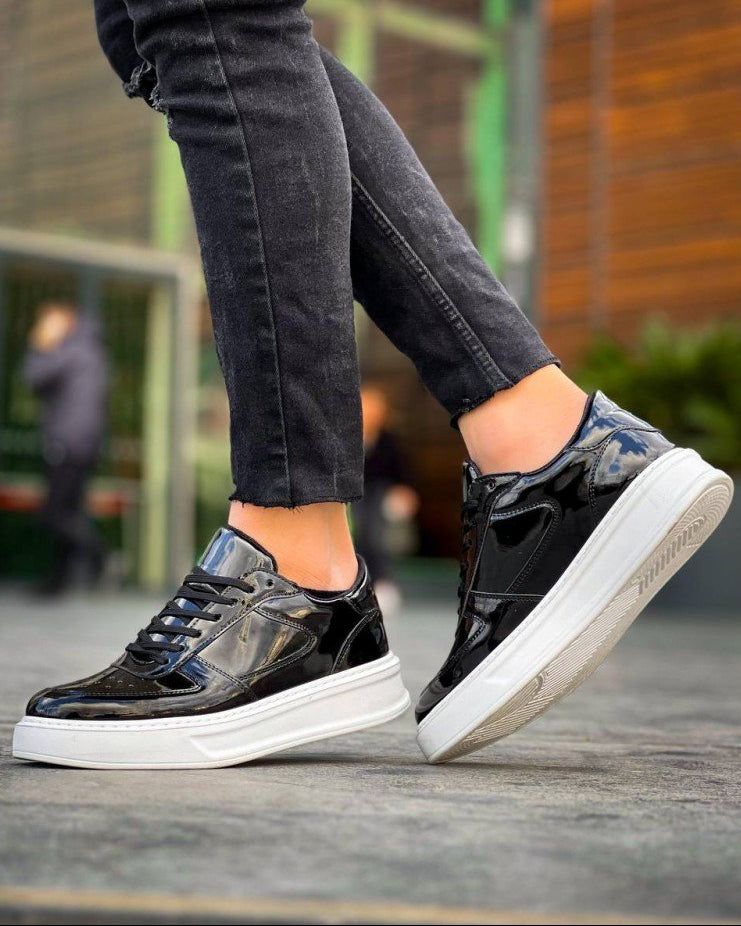 Artemis Nova glossy chunky casual sneaker by Apollo Moda, sixth angle